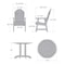 Highwood Usa Hamilton 3pc Round Outdoor Patio Furniture Dining Set AD-DNA36-EUC - alternate 3